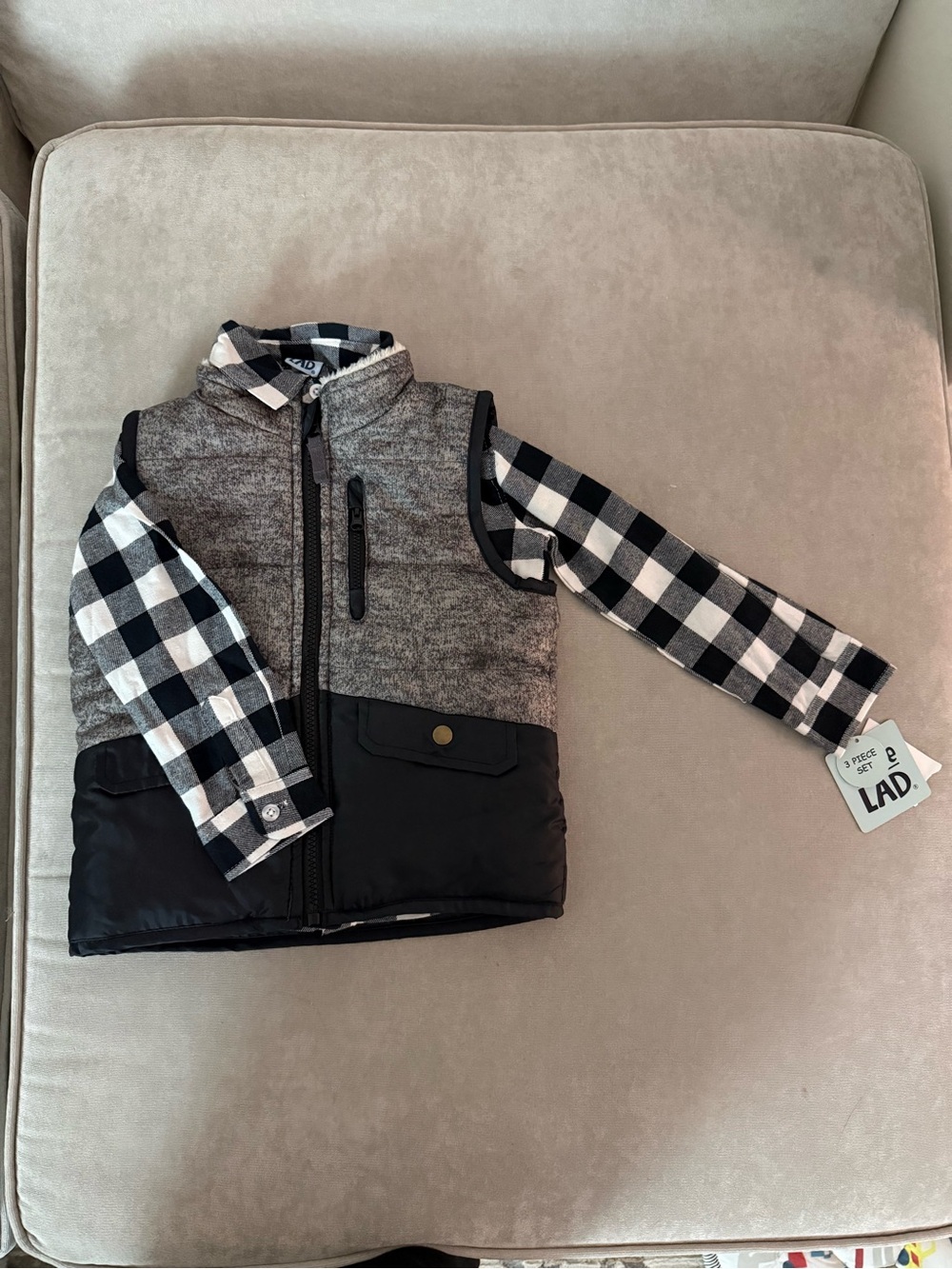 3T NWT L.A.D. Boys 2-Piece Plaid Shirt & Vest Set
